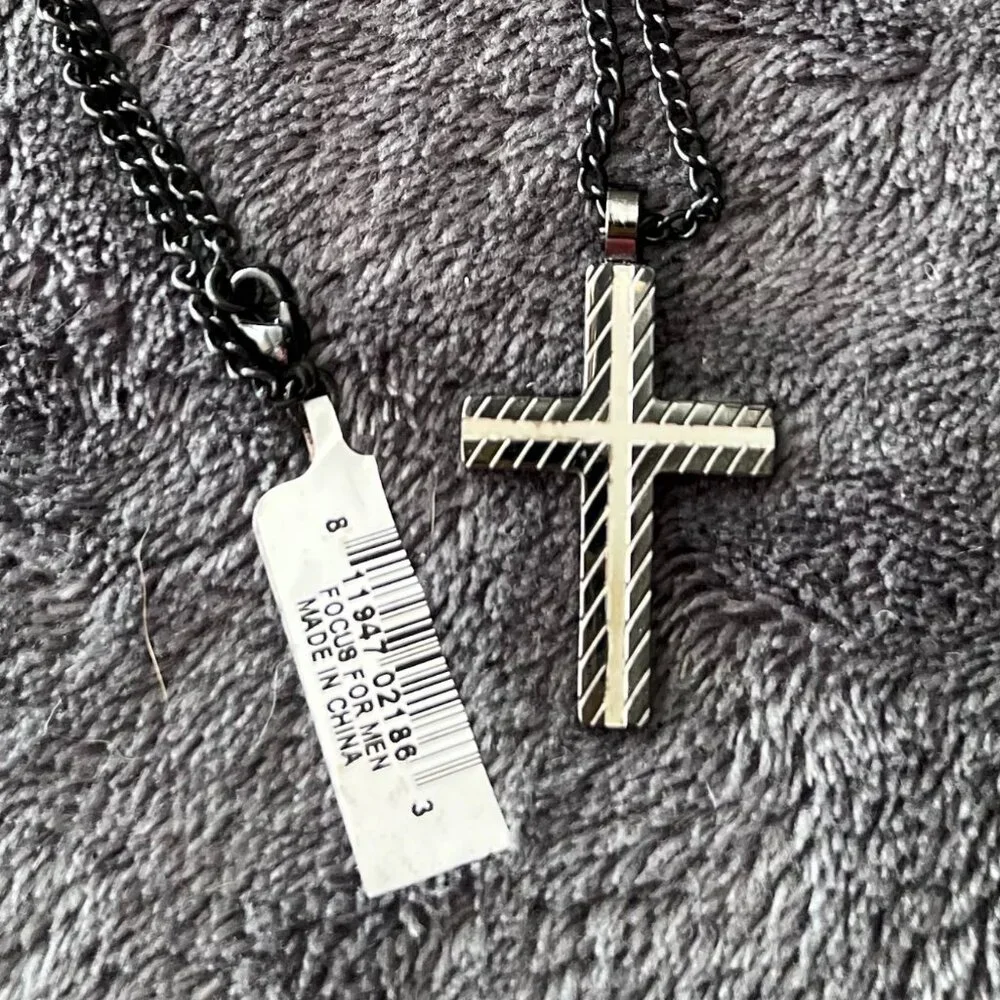 NWT Black Stainless Steel‎ Cross 21' Long